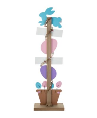 35.5" H Easter Wooden Bunny and Eggs Porch Decor