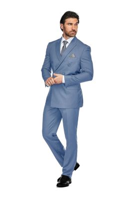Men's Slim Fit 2-Piece Double Breasted Suit