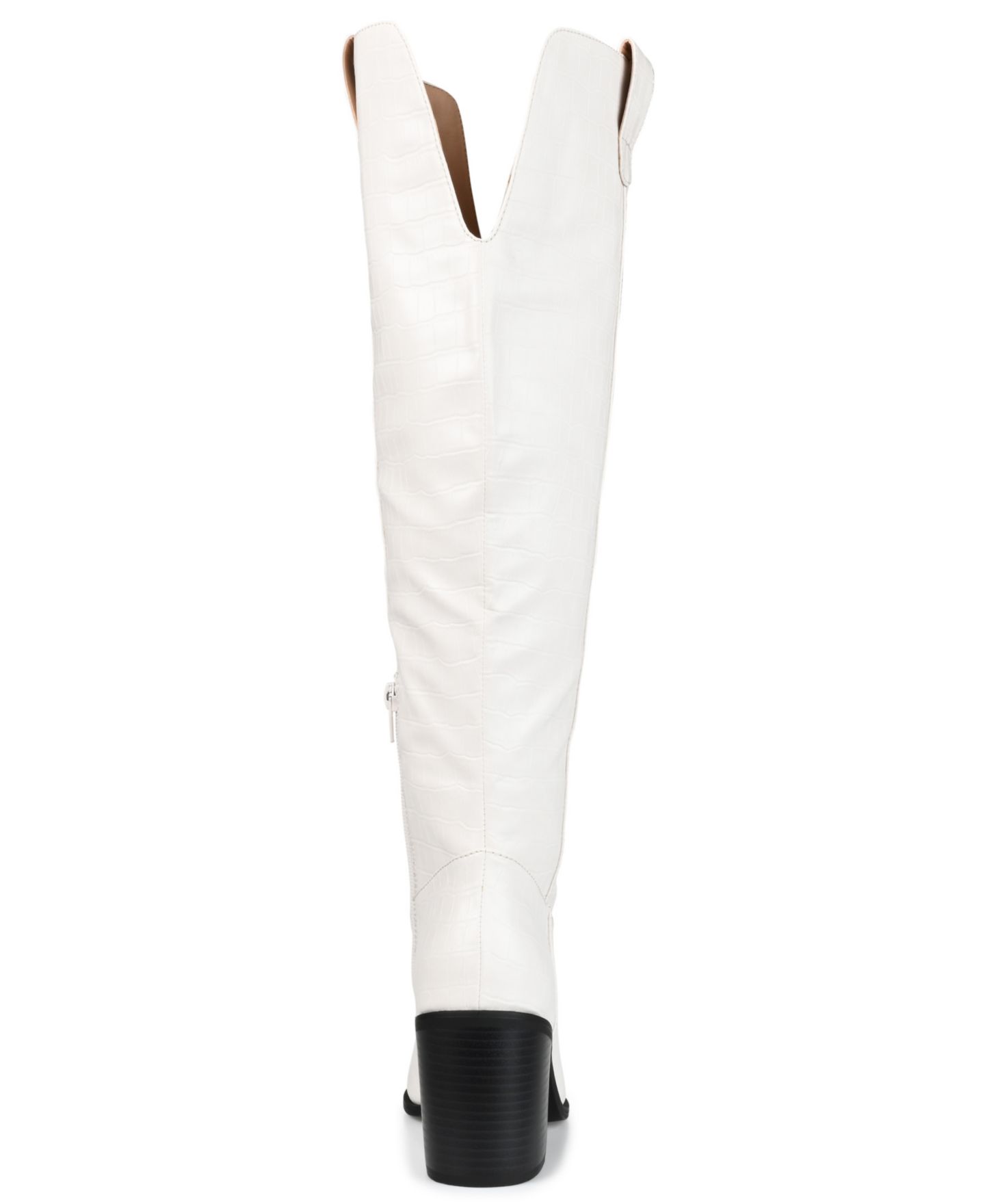 Женские ботинки Journee Collection Therese Block Heel Knee High Dress Boots, Regular, Wide Calf, & Extra Wide Calf, цвет: Костяной — фото 3