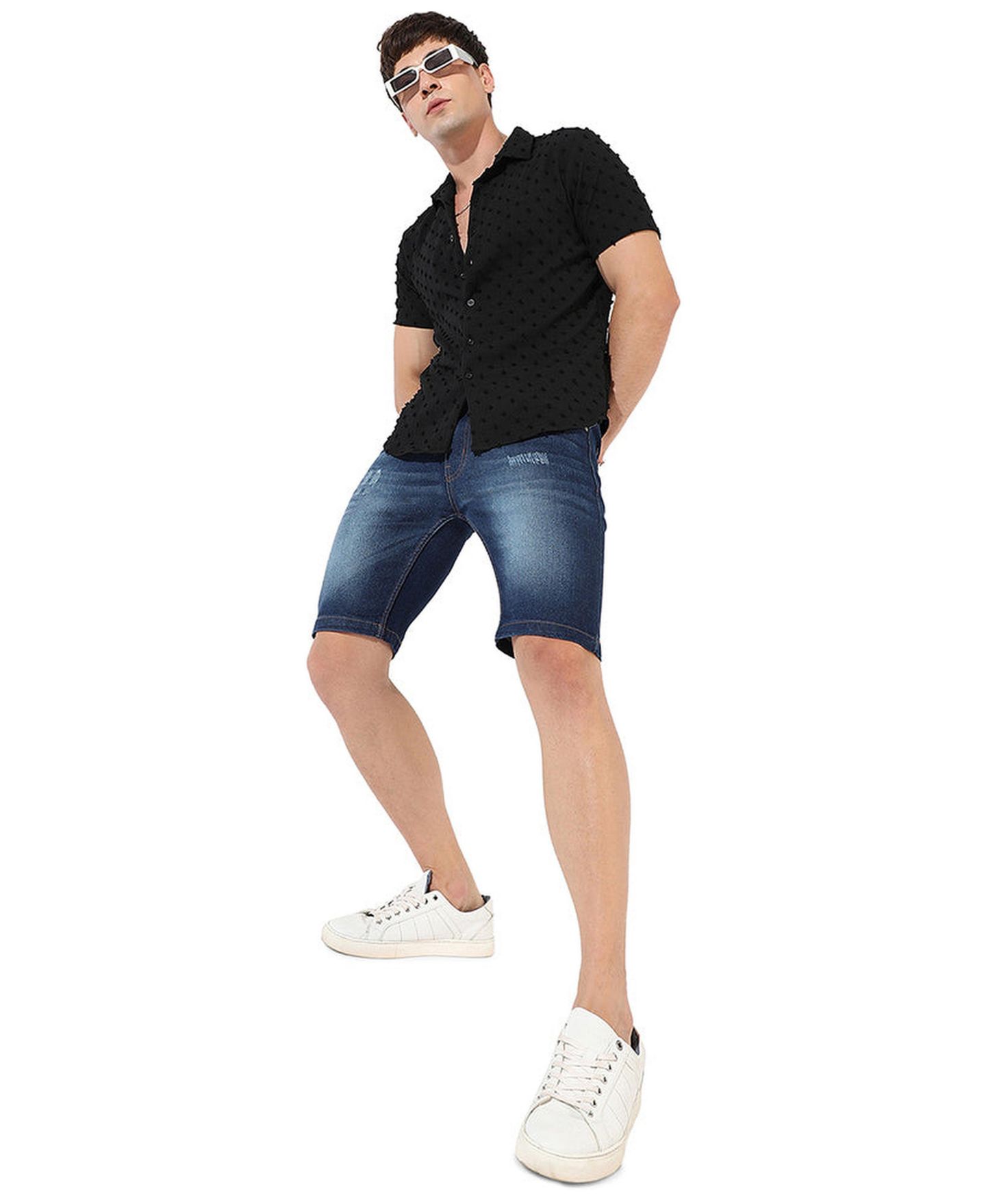 Мужская рубашка Cahoot Textured Casual, цвет: Угольно-чёрный — фото 2
