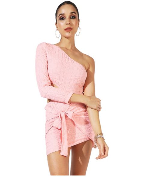 Женское платье Cahoot Pink Solid Cutout, цвет: Розовый
