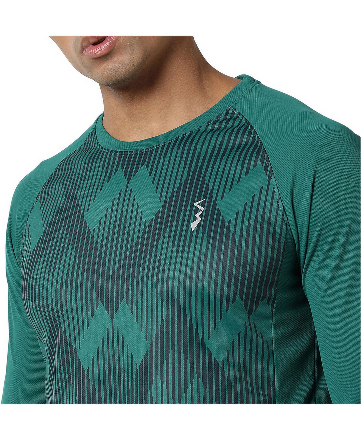 Мужская футболка Cahoot Forest Green Geometric Activewear, цвет: Тёмно-зелёный — фото 2