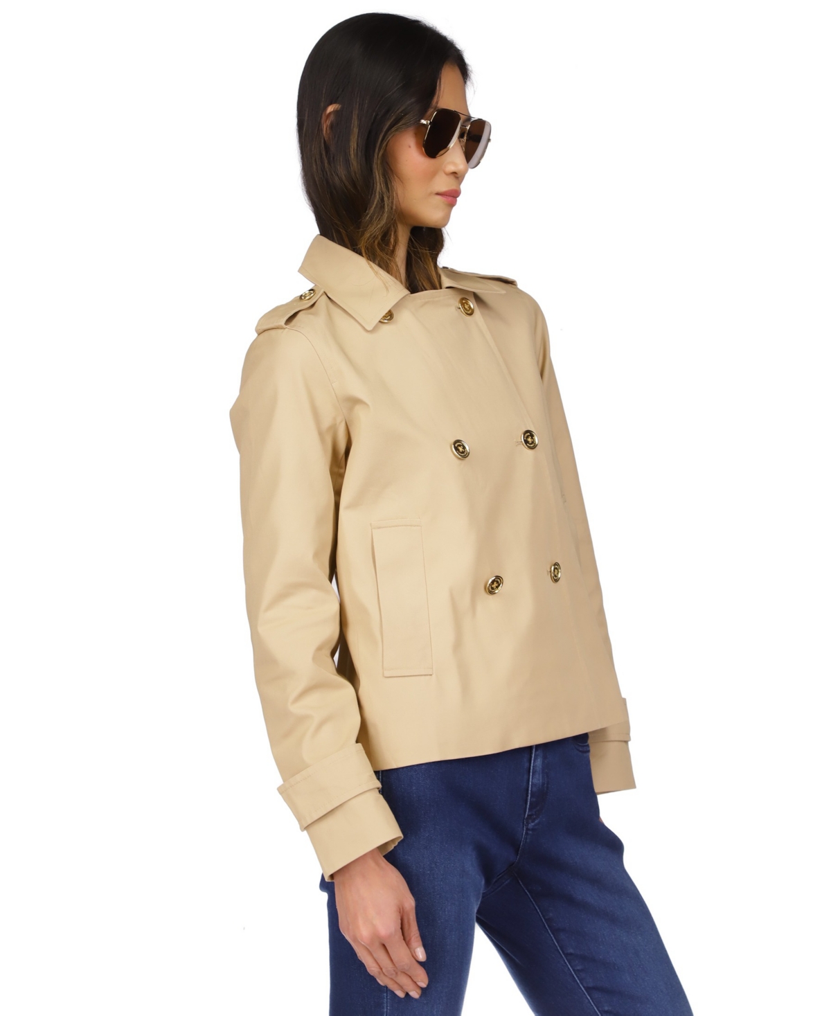 Michael Michael Kors Women's Cotton Twill Cropped Peacoat