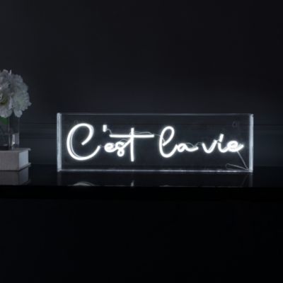 Cest La Vie Contemporary Glam Acrylic Box USB Operated LED Neon Light