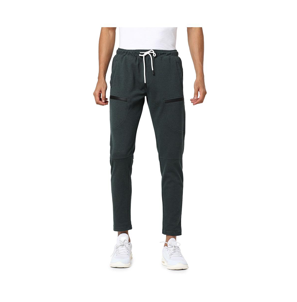 Campus Sutra Men's Forest Green Basic Casual Joggers