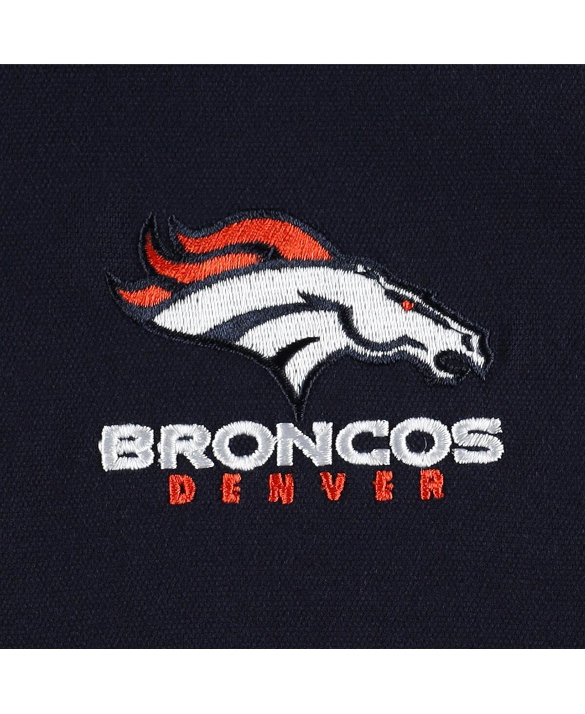 DUNBROOKE MEN'S DUNBROOKE NAVY DENVER BRONCOS JOURNEY WORKWEAR TRI-BLEND FULL-ZIP JACKET 
