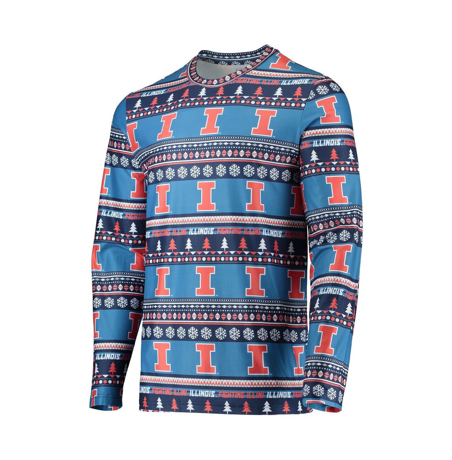Мужской комплект для сна Concepts Sport Illinois Fighting Illini Ugly Sweater, Blue — фото 3