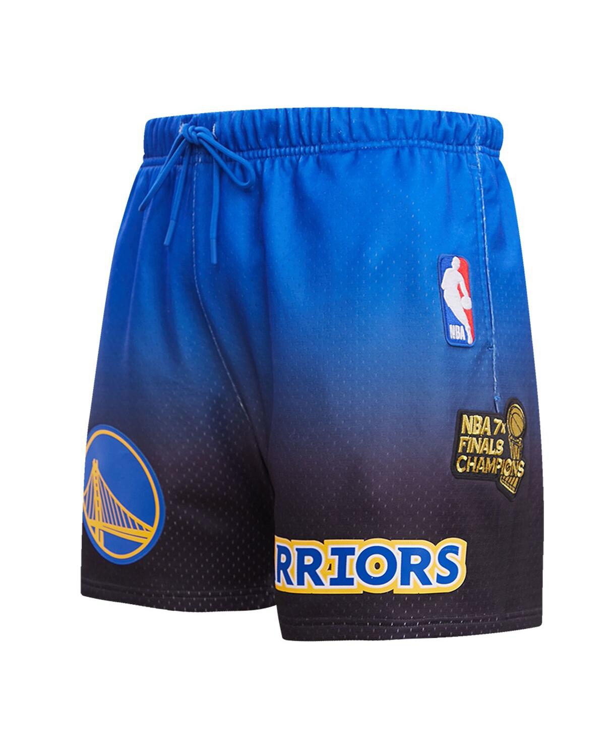 Pro Standard Men's  Royal, Black Golden State Warriors Ombre Mesh Shorts In Royal,black