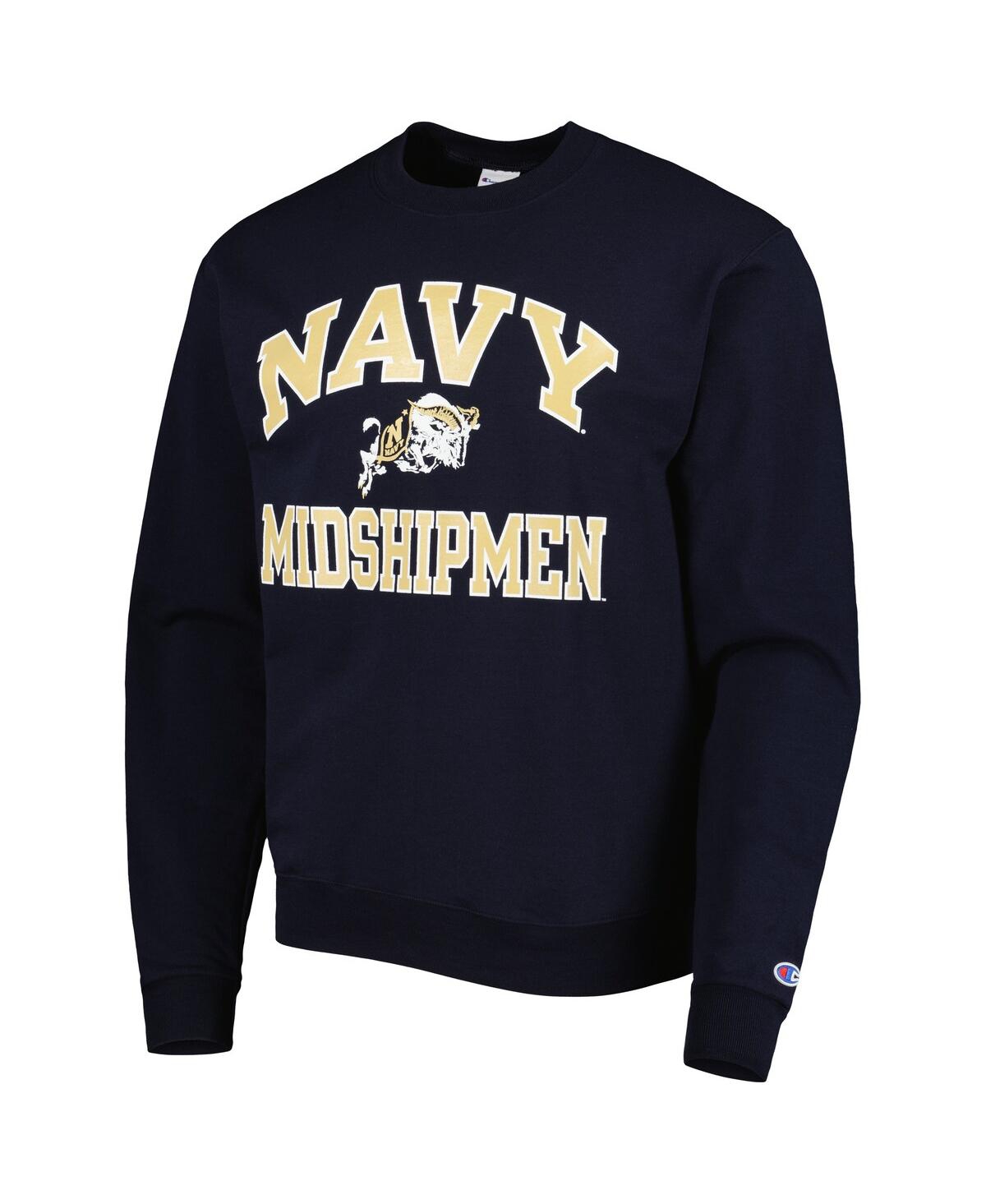 Shop Champion Men's  Navy Navy Midshipmen High Motor Pullover Sweatshirt
