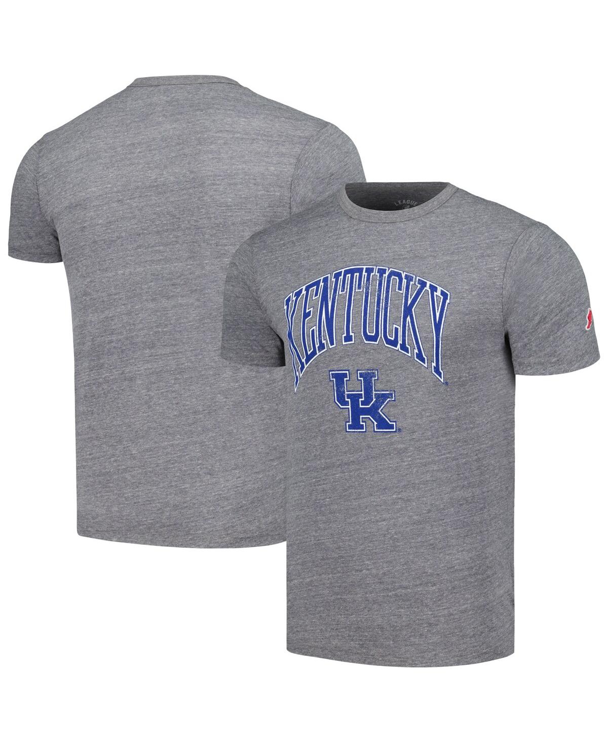 Men's League Collegiate Wear Heather Gray Distressed Kentucky Wildcats Tall Arch Victory Falls Tri-Blend T-shirt - Heather Gray