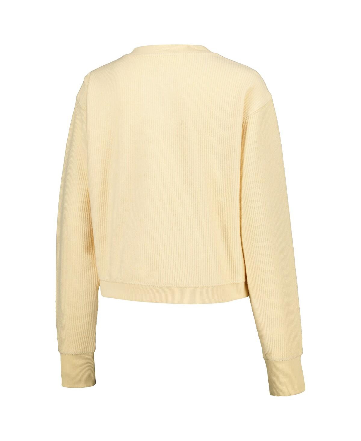 League Collegiate Wear Cream Indiana Hoosiers Timber Cropped Pullover Sweatshirt In Cream