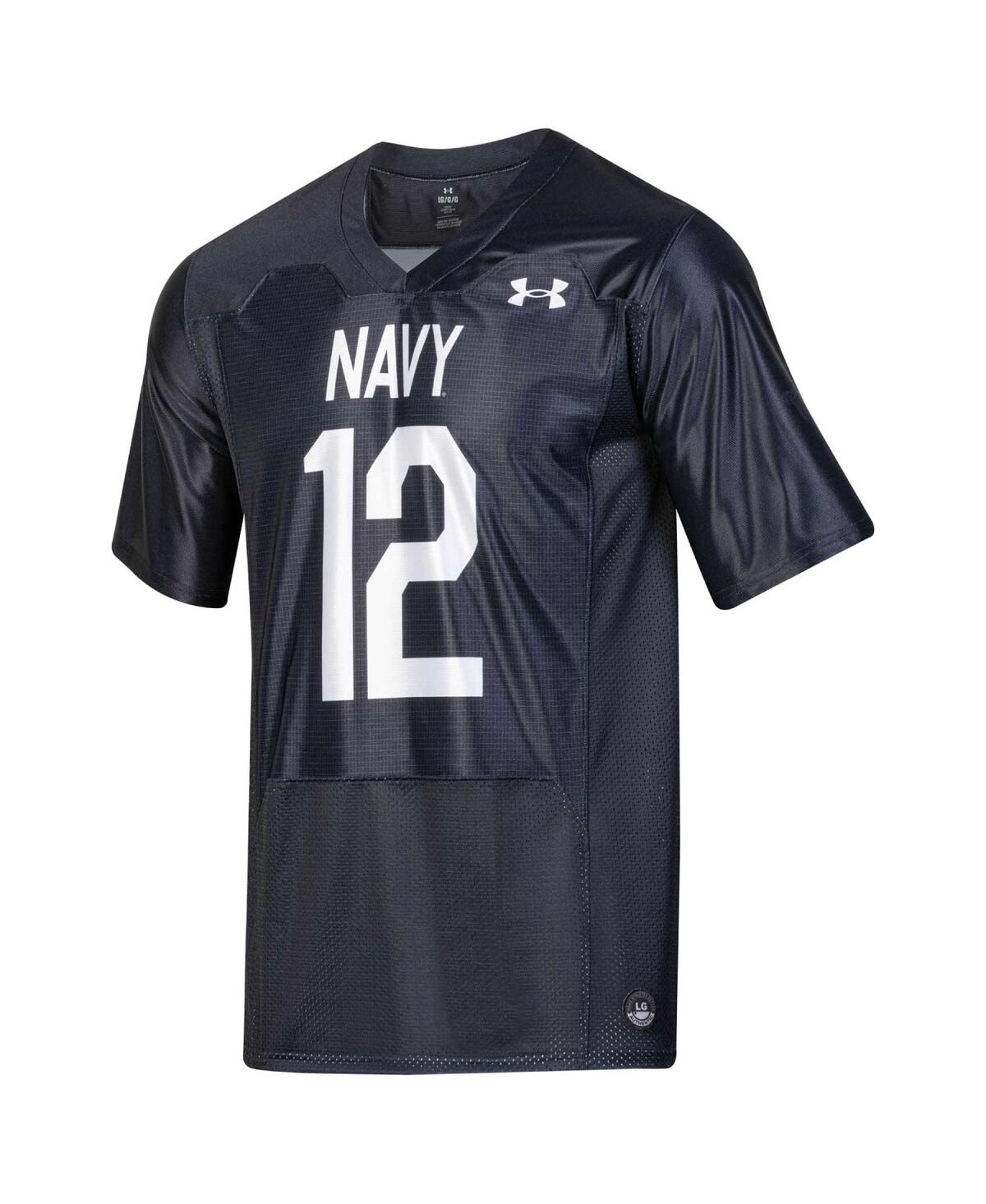 Big Boys Under Armour #12Navy Midshipmen Silent Service Replica Football Jersey - Navy