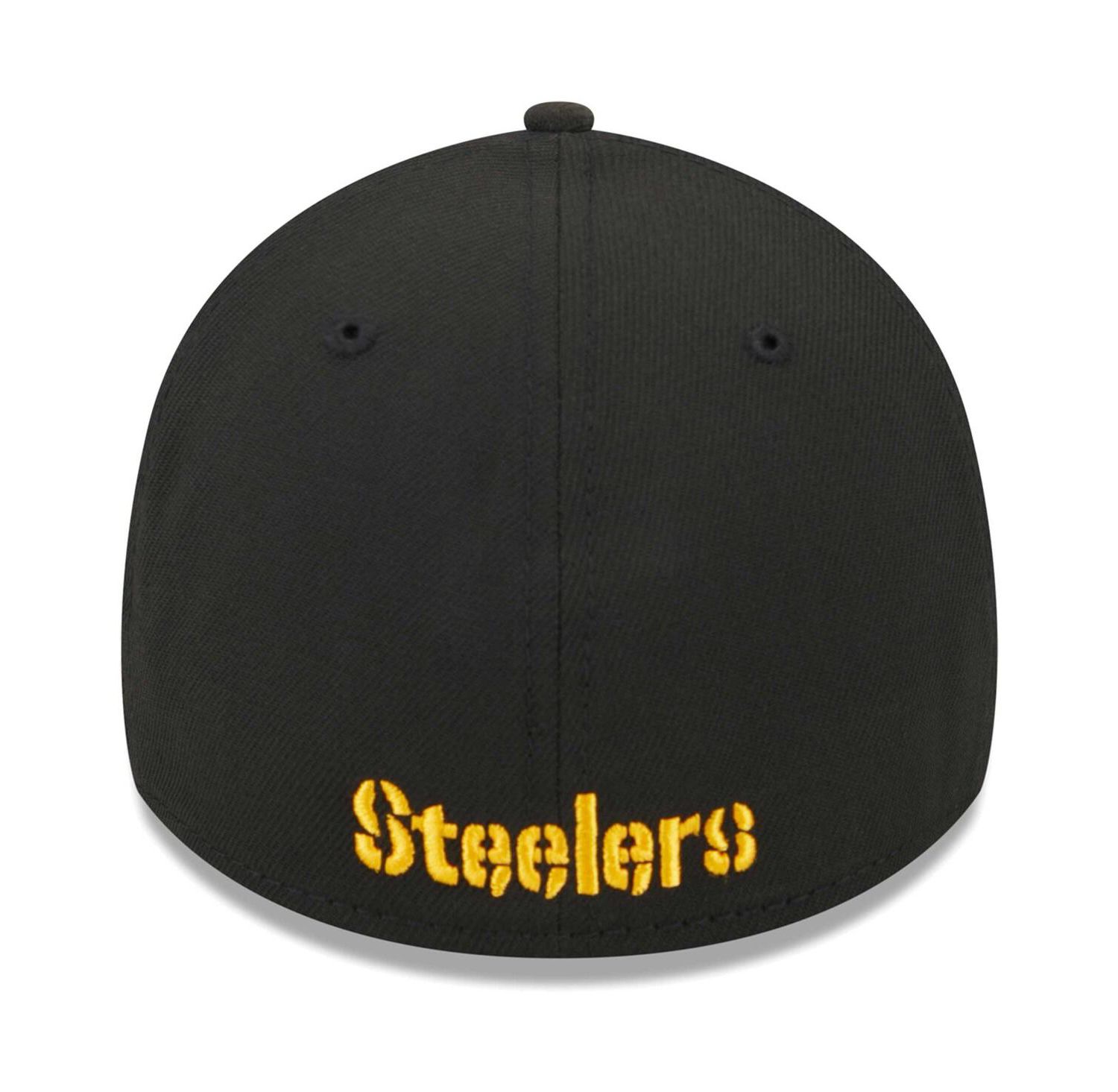 Men's Black Pittsburgh Steelers Main 39THIRTY Flex Hat