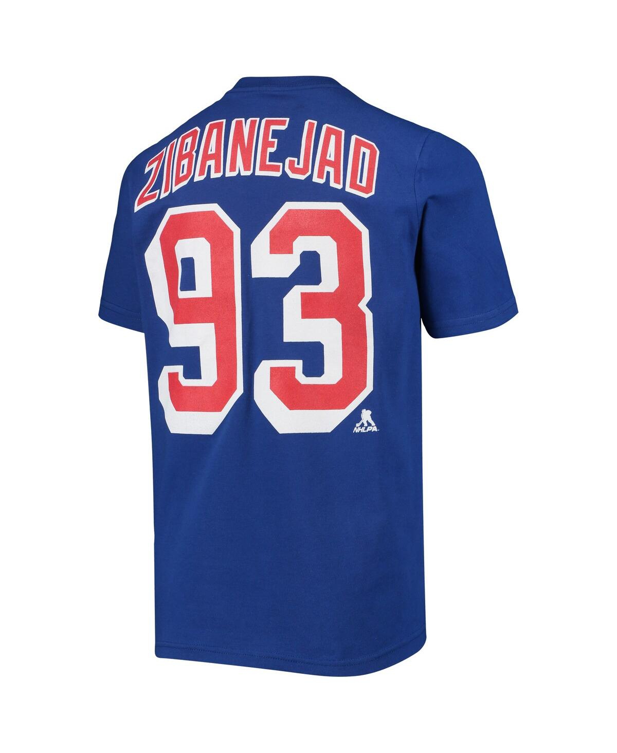 Big Boys Mika ZibanejadNew York Rangers Player Name and Number T-shirt - Blue