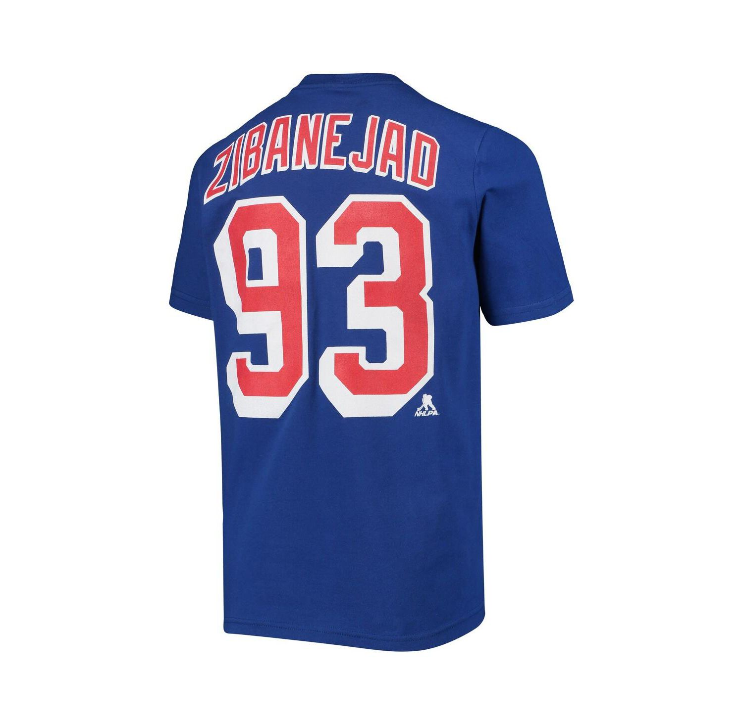 Big Boys Mika Zibanejad Blue New York Rangers Player Name and Number T-shirt