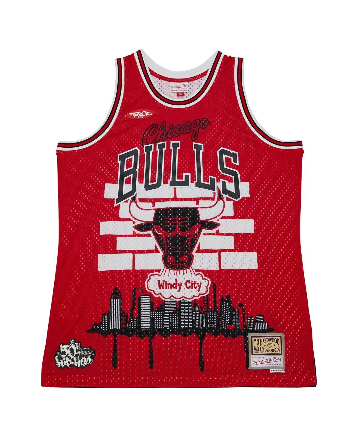 Men's Mitchell & Ness x Tats CruChicago Bulls Hardwood Classics Fashion Jersey - Red