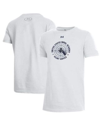 Big Boys Under Armour White Navy Midshipmen Silent Service Performance Naval Academy T shirt Macy s