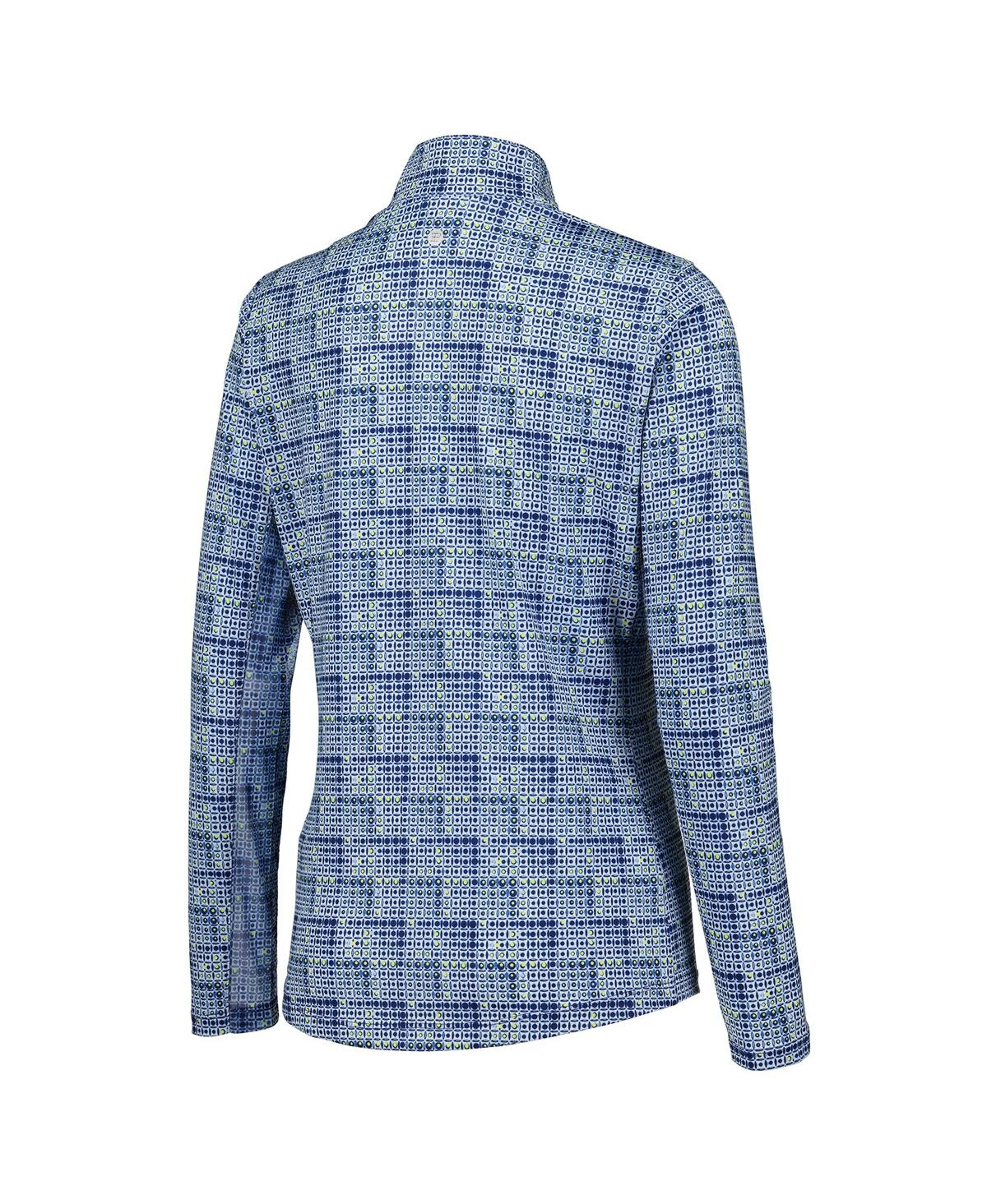 Women's Ep New York2024 Presidents Cup Broken Geometric Print Quarter-Zip Pullover Top - Blue