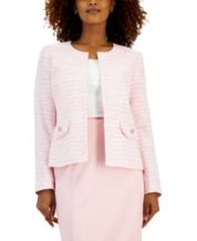 Kasper Floral Flower White Pink Polyester Suit Blazer Jacket Women's 10P  Petite on eBid United States