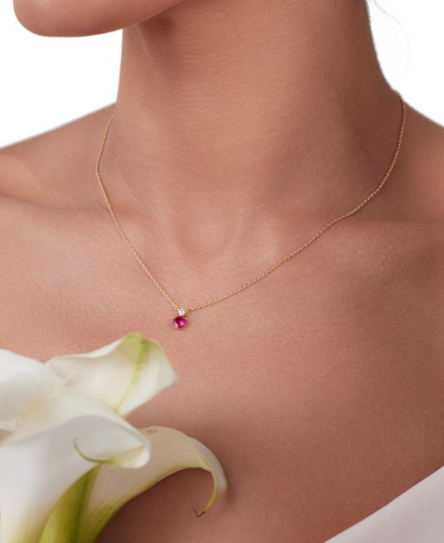 14k Gold Plated Deux Birthstone Necklace Personalized Trendy Gift Idea