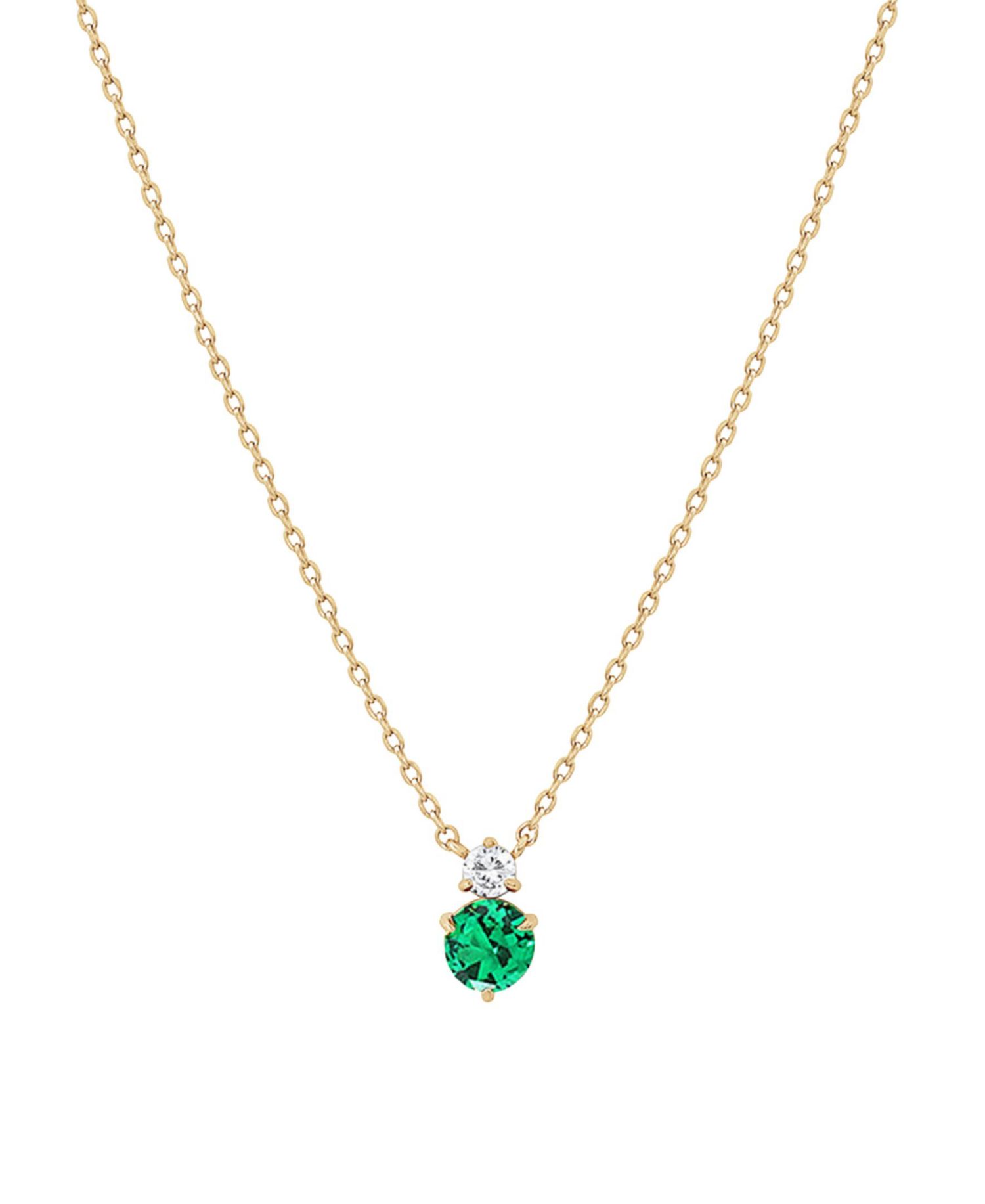 14k Gold Plated Deux Birthstone Necklace Personalized Trendy Gift Idea