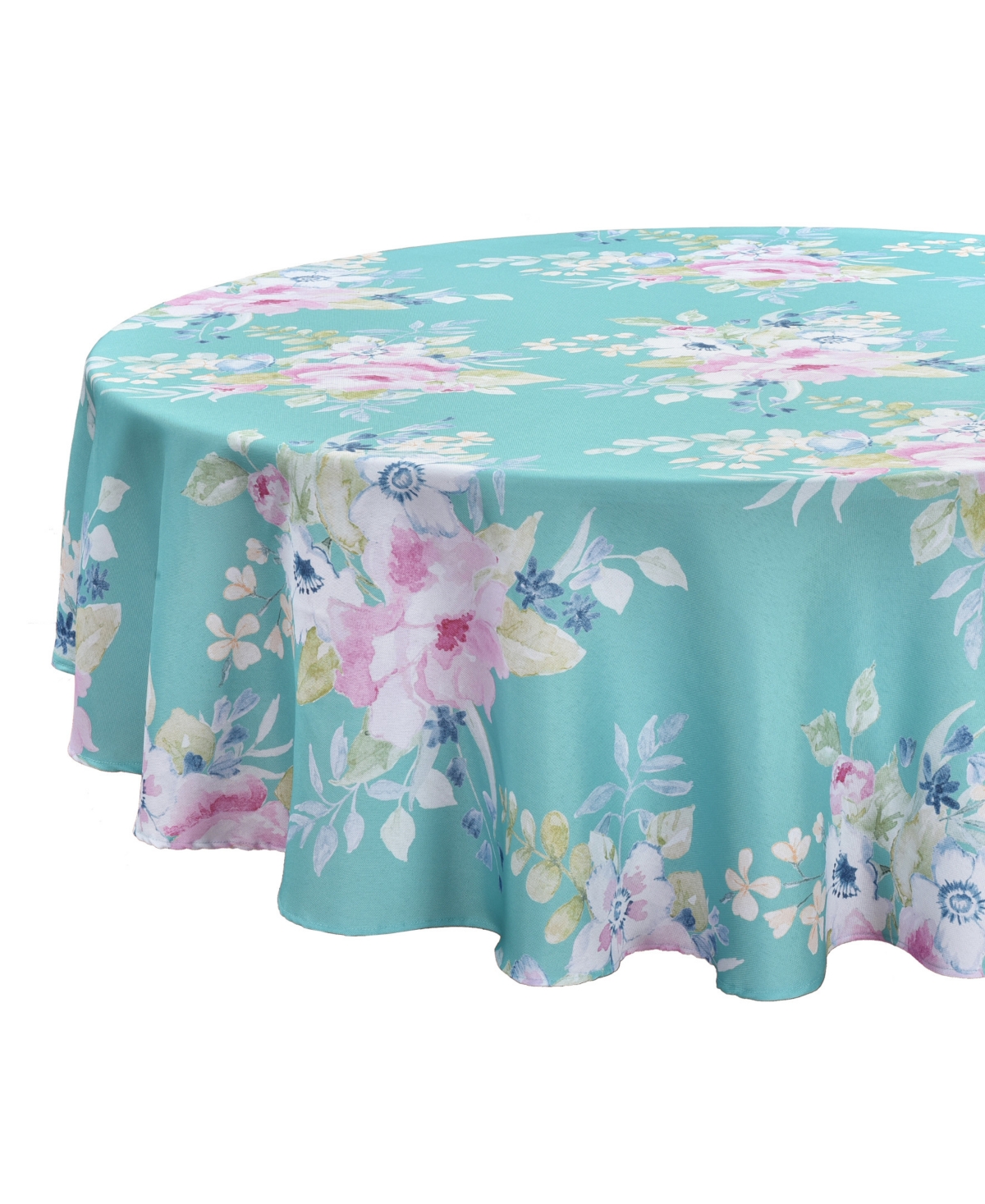 J Queen New York Esme Umbrella Tablecloth 70 Round In Turquoise