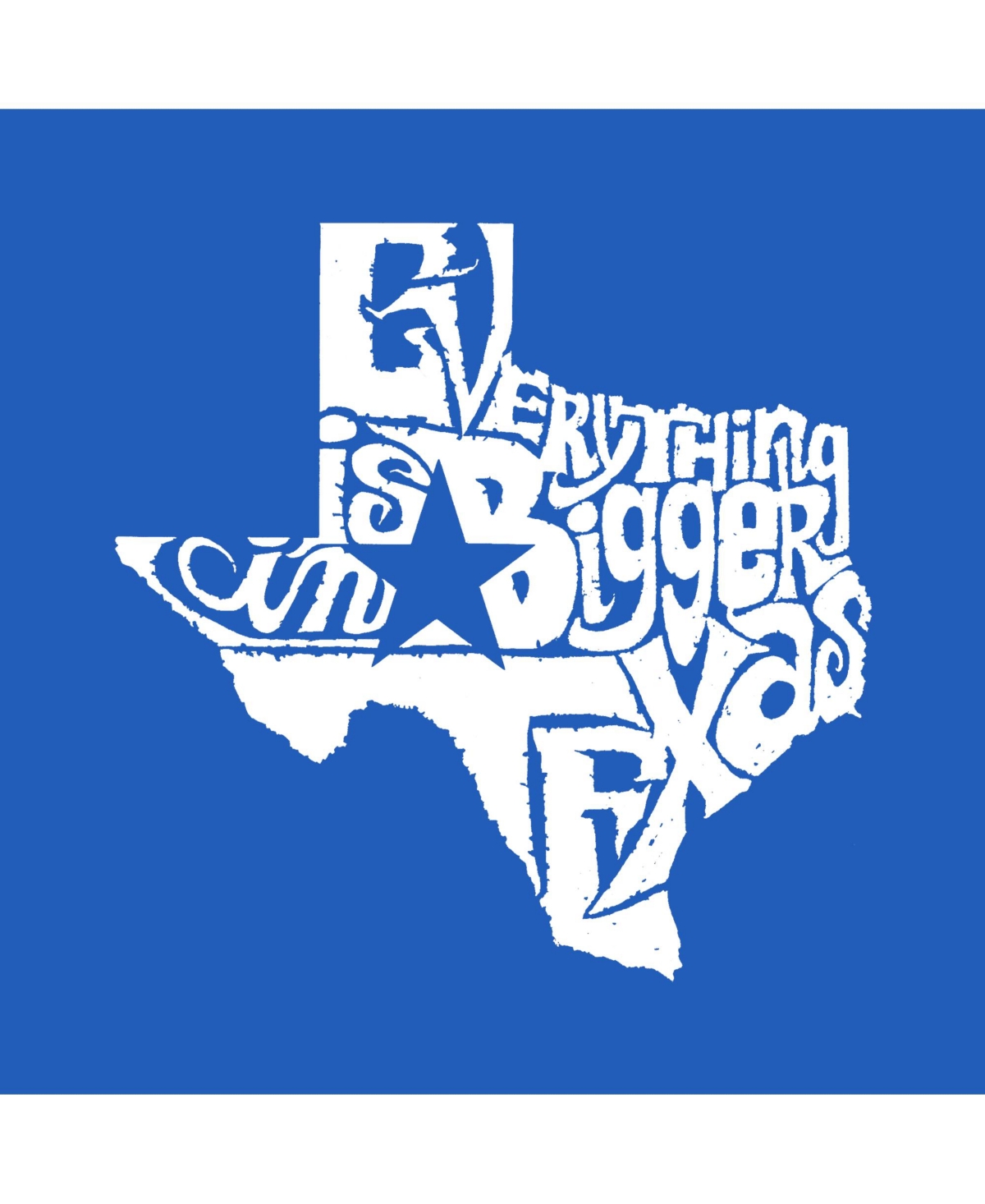 La Pop Art Boys Everything Is Bigger In Texas Word Art Crewneck Sweatshirt
