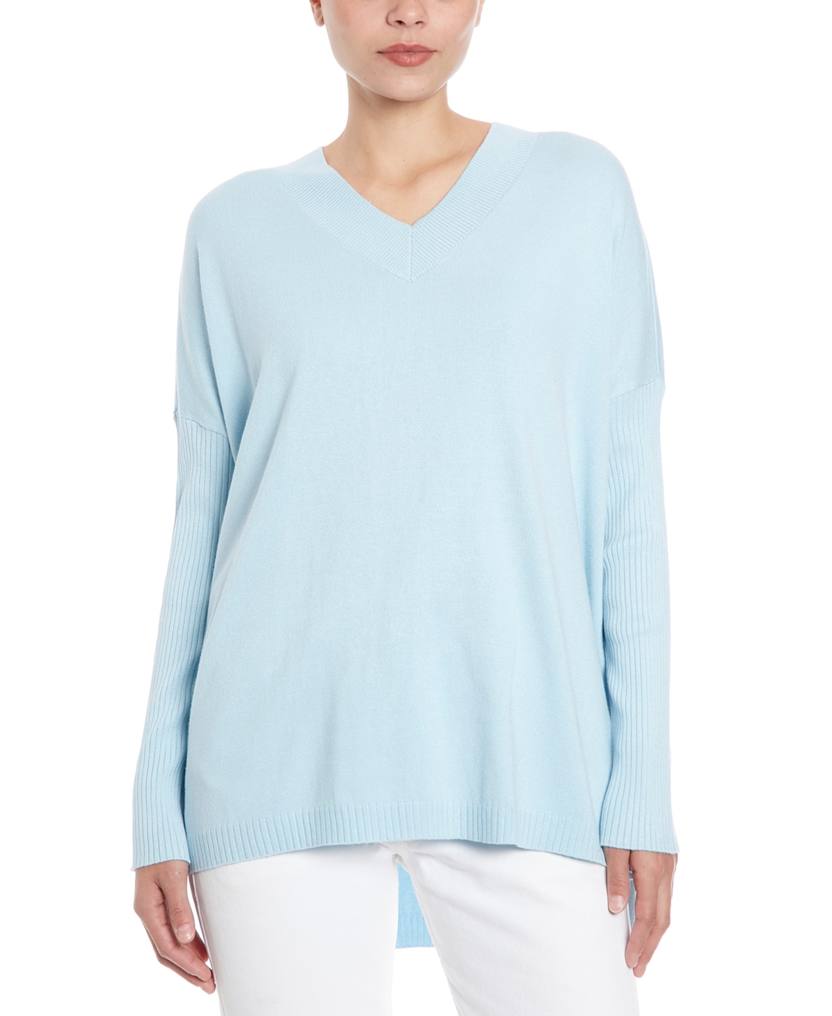 Women's V-neck Pullover Sweater - Ocean Mist