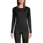 Cuddl Duds Women's Fleecewear with Stretch Crew Neck, Black, X-Small at   Women's Clothing store