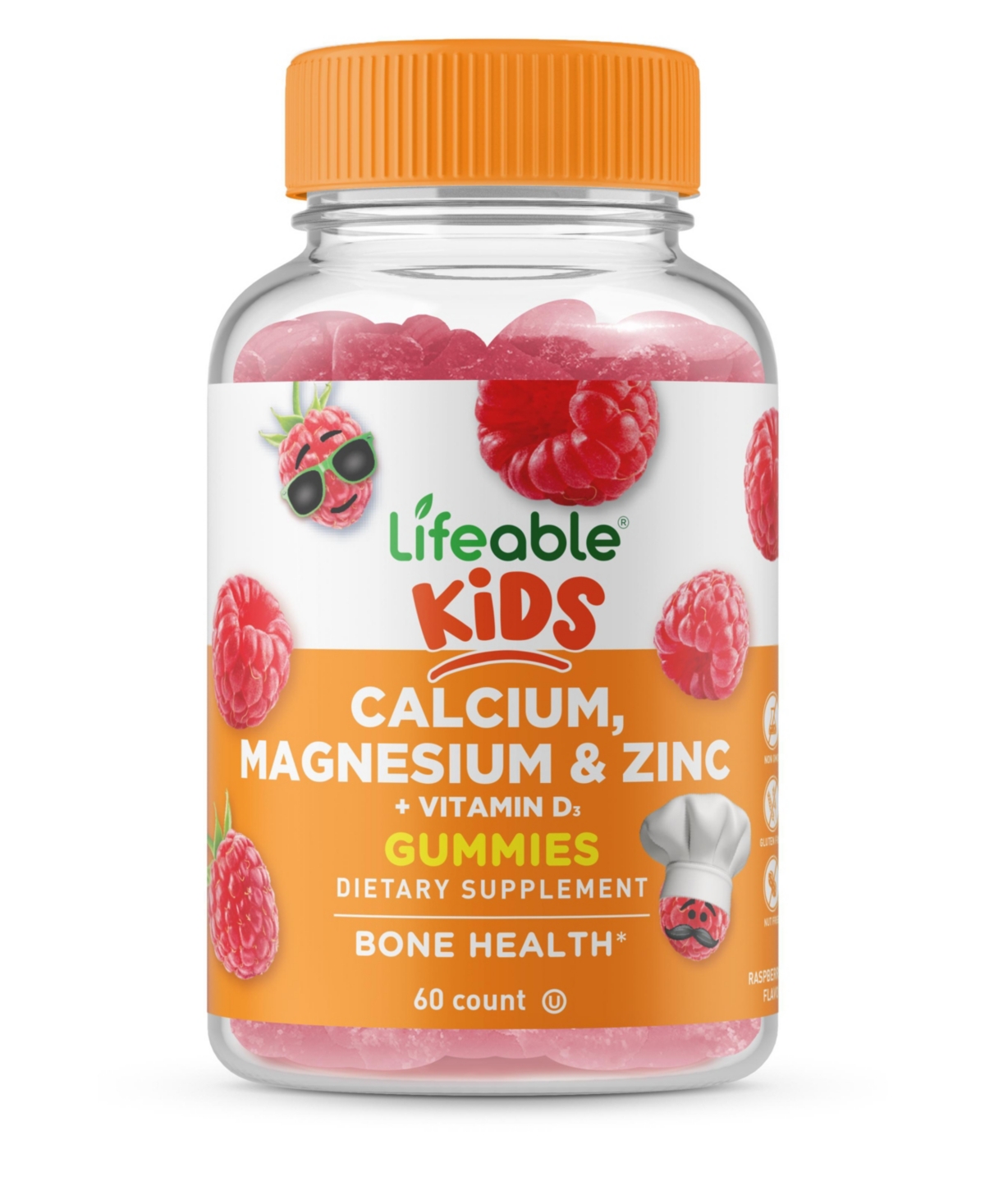 Calcium, Magnesium, Zinc and Vitamin D Gummies - Teeth, Bones, Muscles, And Nerves - Great Tasting, Dietary Supplement Vitamins - 60 Gummies