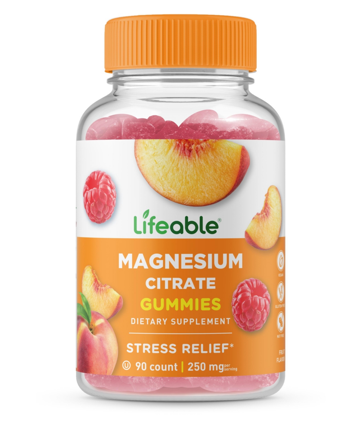 Extra Strength Magnesium Citrate Gummies - Muscle Relaxation - Great Tasting Natural Flavor, Dietary Supplement Vitamins - 90 Gummies - Open