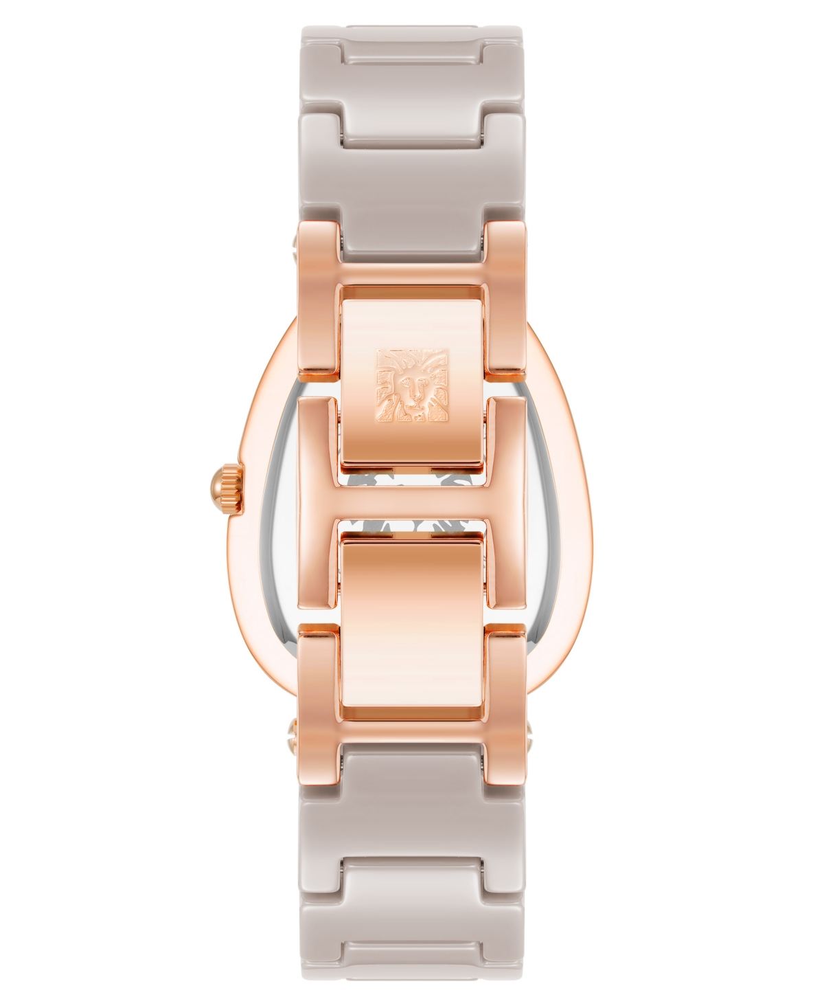Anne Klein Women's Quartz Taupe Ceramic Link Bracelet Watch, 36mm In Taupe