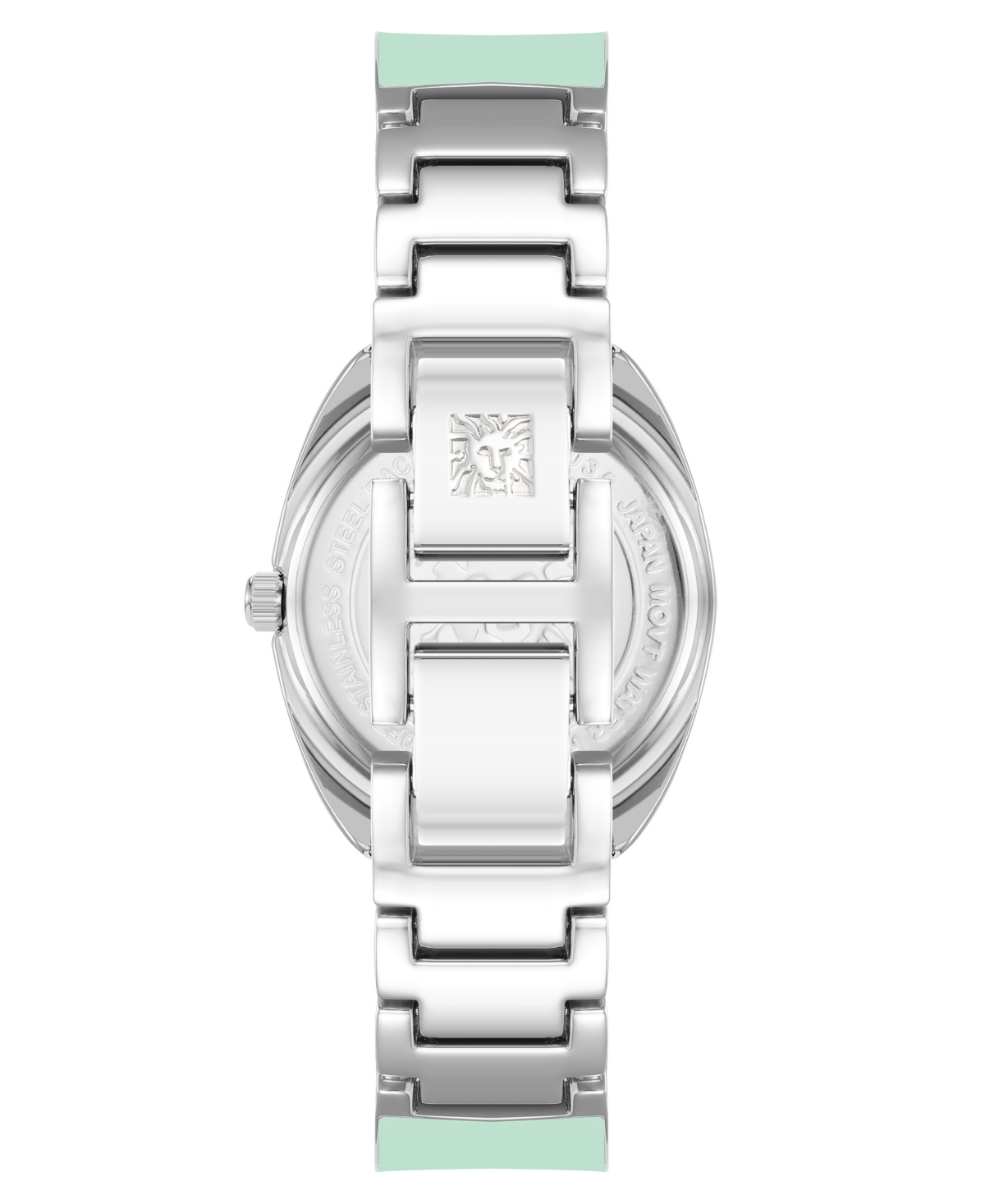 Shop Anne Klein Women's Quartz Silver-tone Alloy And Mint Green Enamel Watch, 34mm