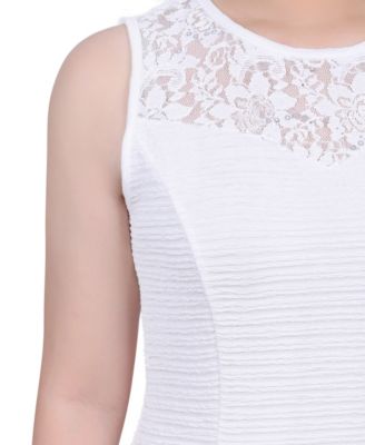 Women's Novelty Knit and Lace Dress, 2 Piece Set