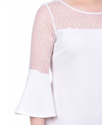 Women's Illusion Neck Scuba Dress