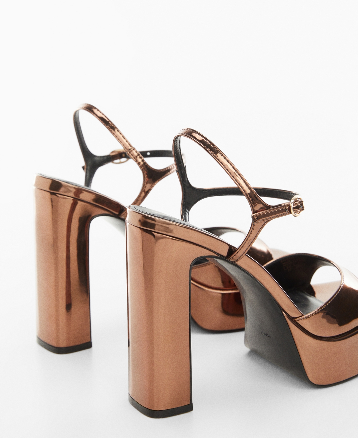 Shop Mango Women's Metallic Platform Sandals In Copper