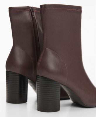 MANGO Women's Round-Toe Heeled Ankle Boots