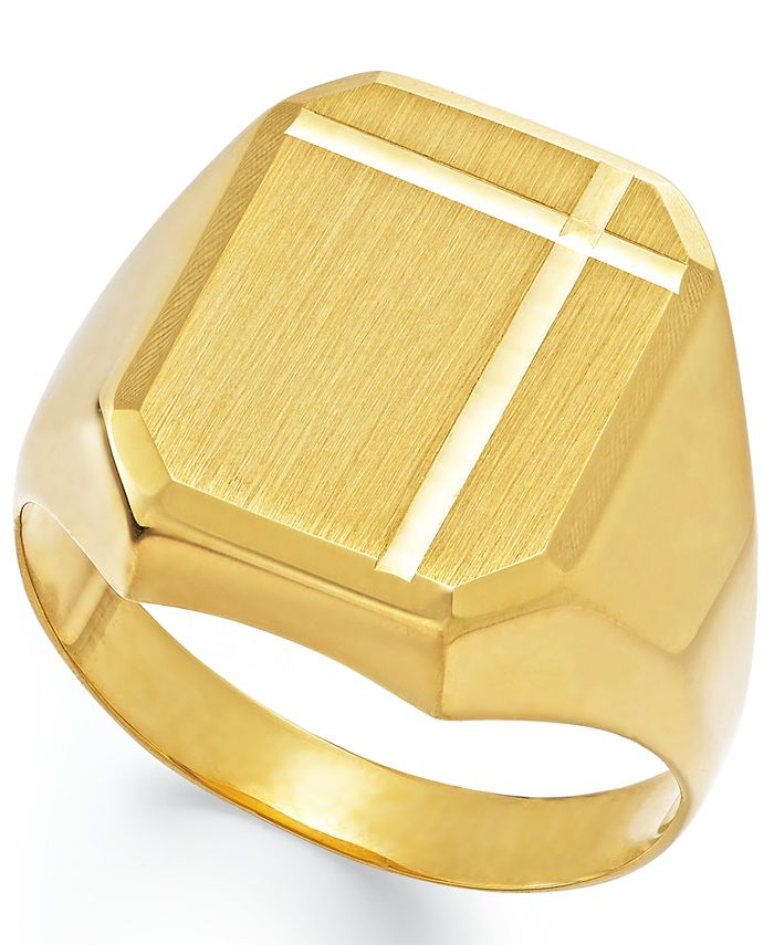 Macy's - Men's Polished Ring in 14k Gold