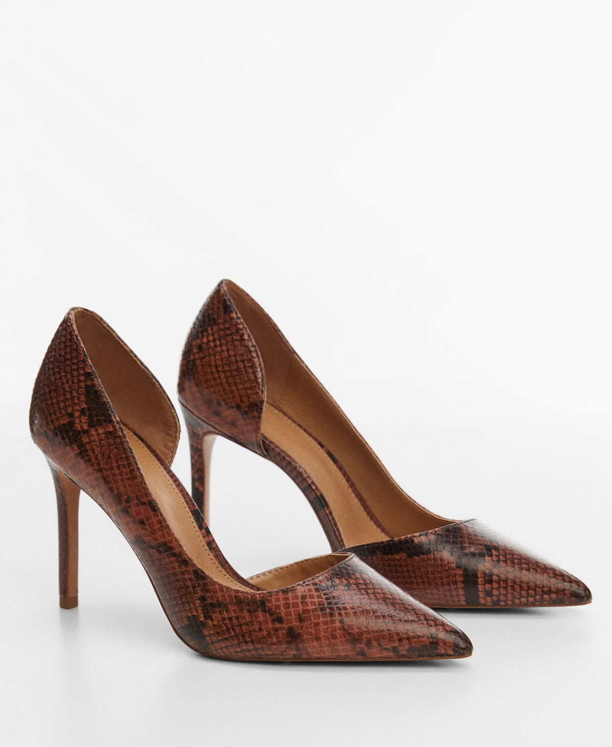 Mango Women's Asymmetrical Heeled Shoes In Brown