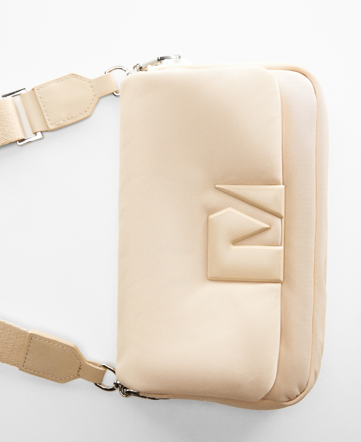 Shop Mango Women's Quilted Crossbody Bag In Off White