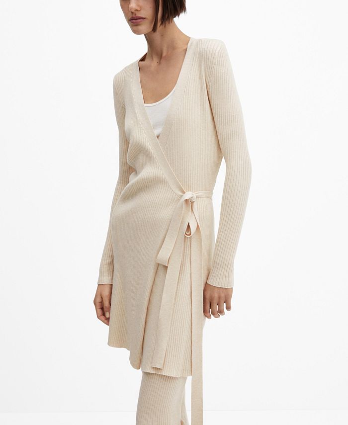 MANGO Women's Wrap Cable Knit Cardigan Macy's
