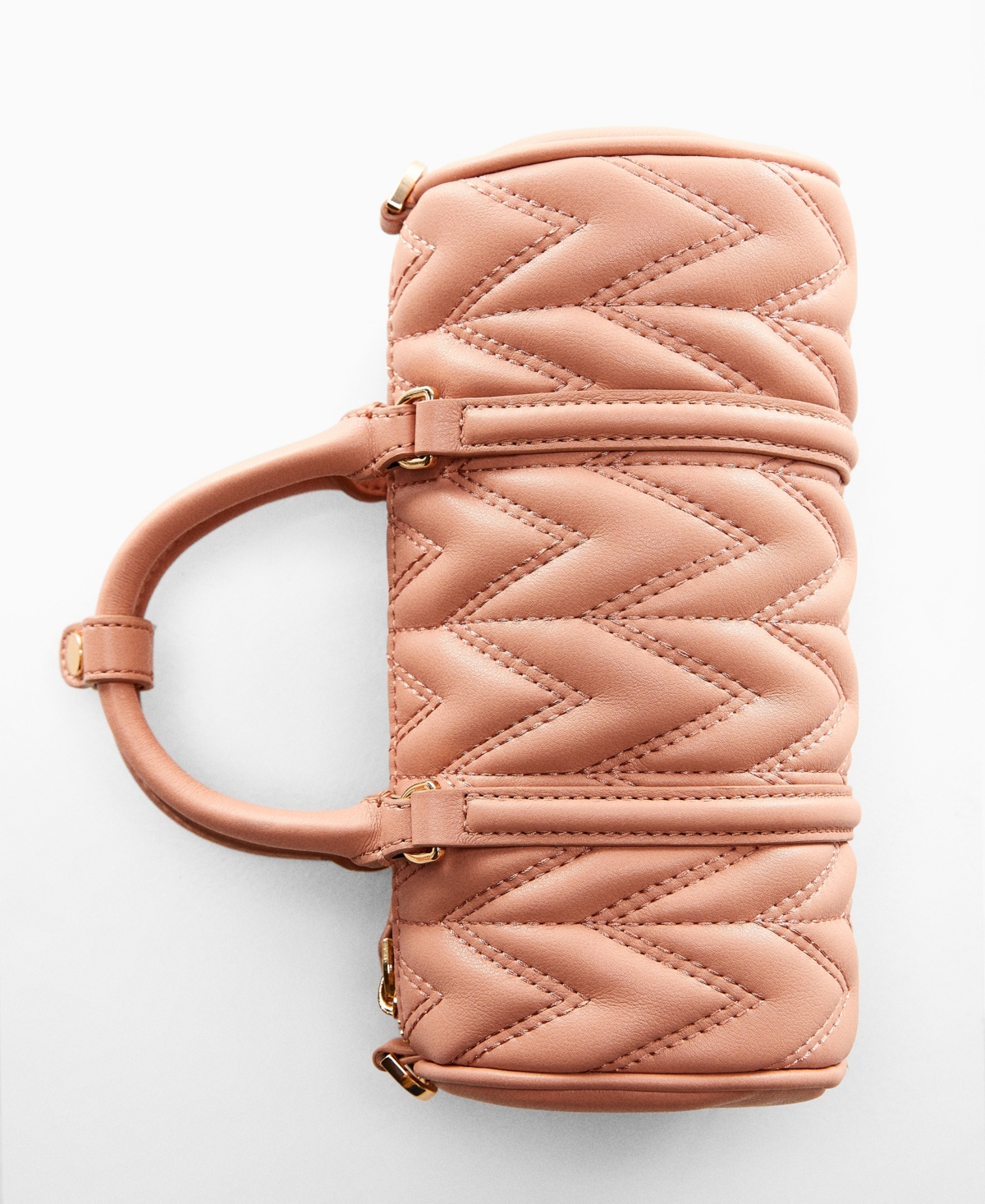 Shop Mango Women's Double-handle Quilted Bag In Pastel Pink