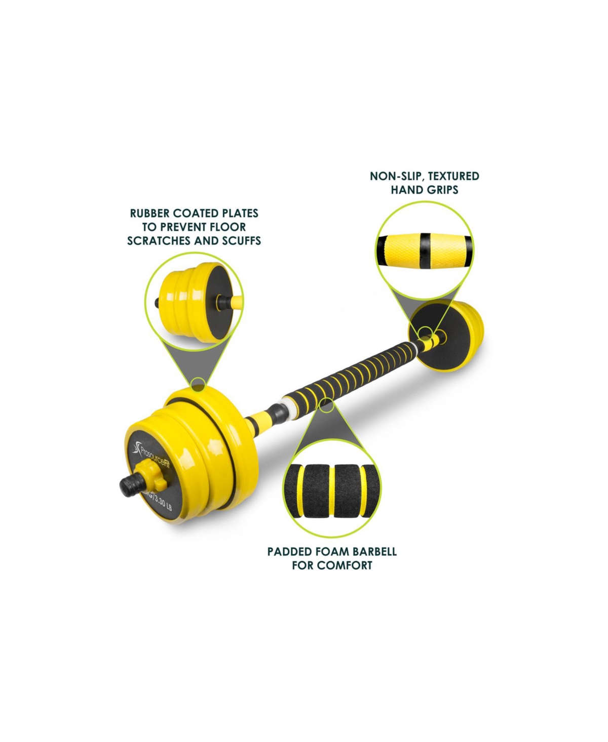 Adjustable Dumbbells and Barbell Set, 44lb