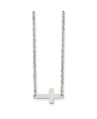 Chisel Polished Sideways Cross on a 18 inch Cable Chain Necklace - Macy's