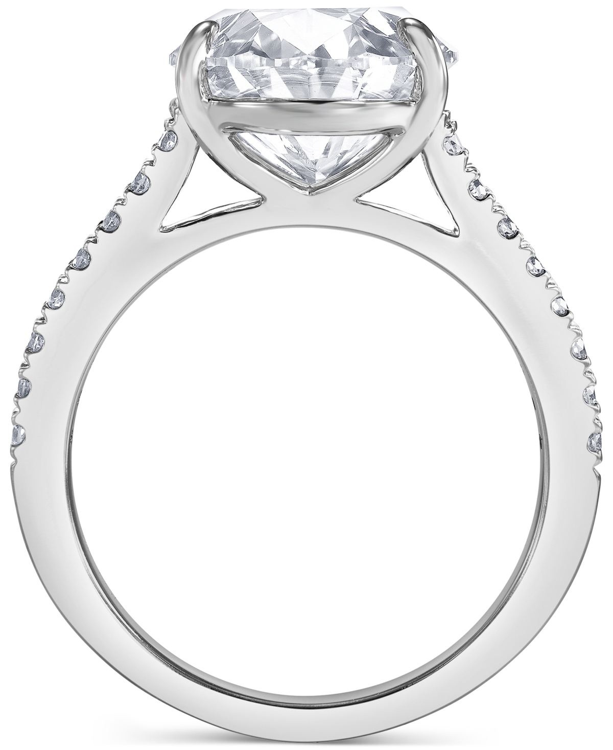 Shop Badgley Mischka Certified Lab Grown Diamond Oval Solitaire Plus Engagement Ring (7-1/2 Ct. T.w.) In 14k Gold In White Gold