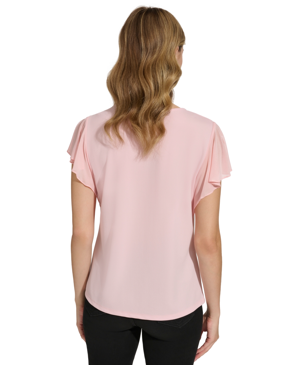 Calvin Klein Women's Mesh Sleeve Top