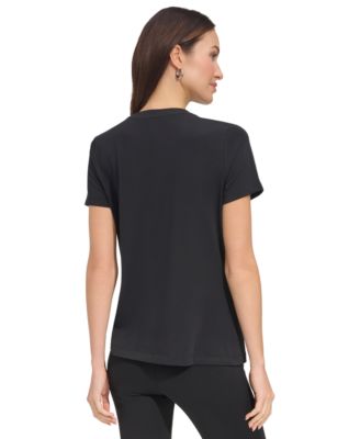 Women's Studded-Logo Crewneck Short-Sleeve Top