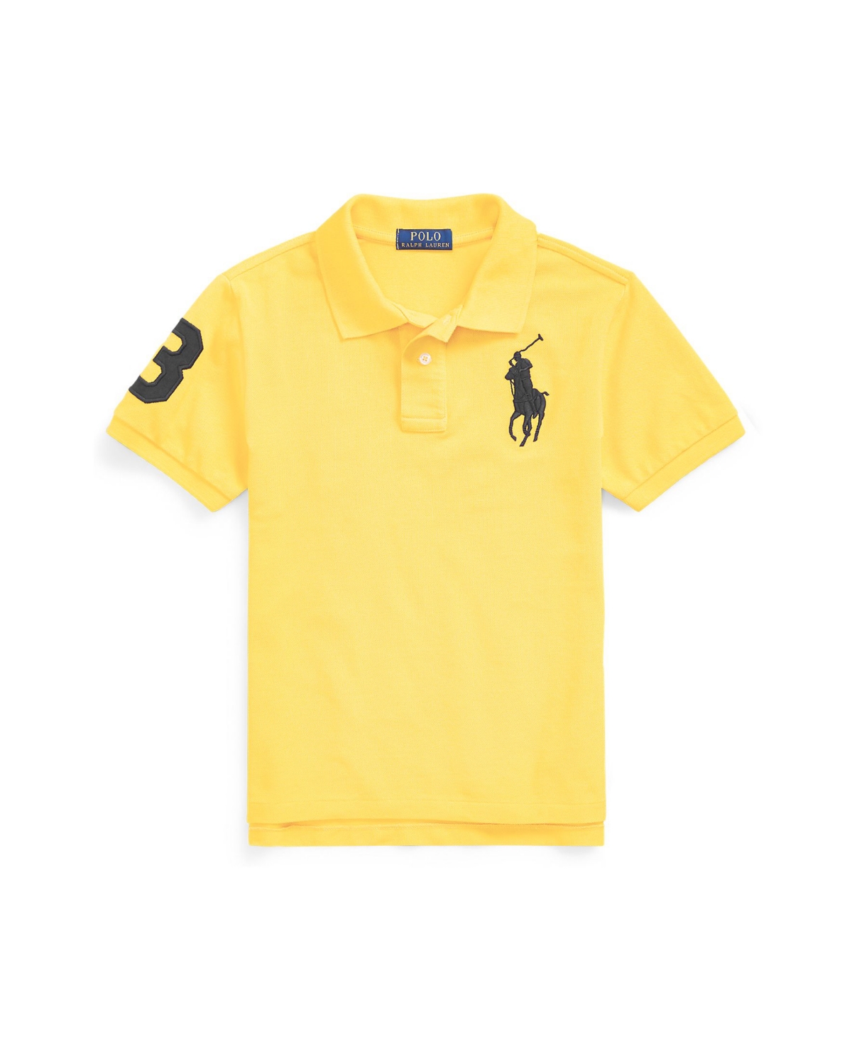 Shop Polo Ralph Lauren Big Boys Big Pony Cotton Mesh Polo Shirt In Signal Yellow