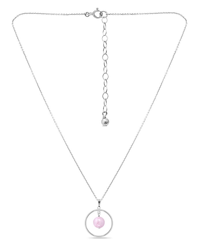 Macy's Silver Plated Multi Genuine Stone Circle Pendant Necklace Macy's