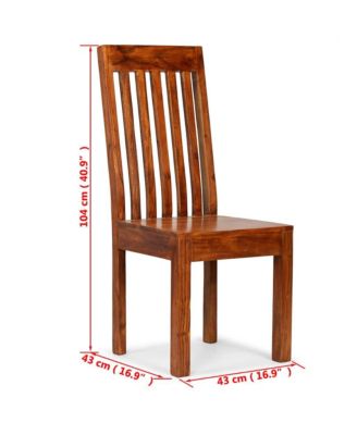 Dining Chairs 2 pcs Solid Wood with Honey Finish Modern